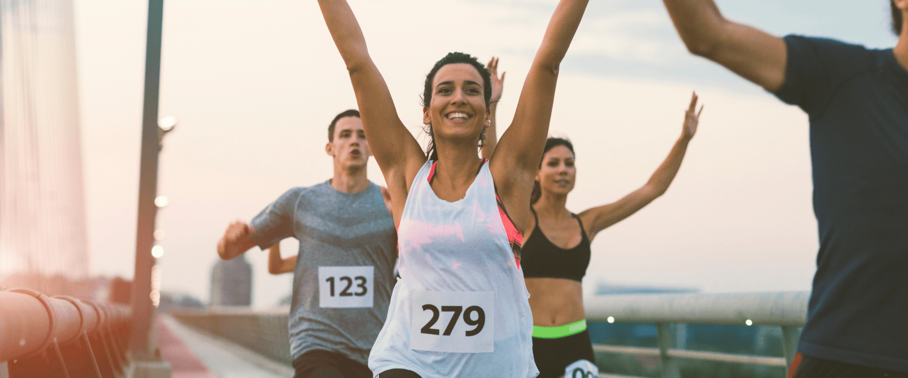 Dame beim Marathonlauf