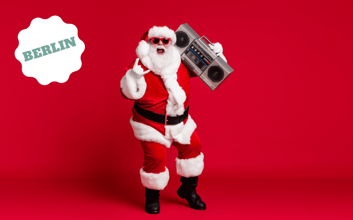 Santa Clause with boom box