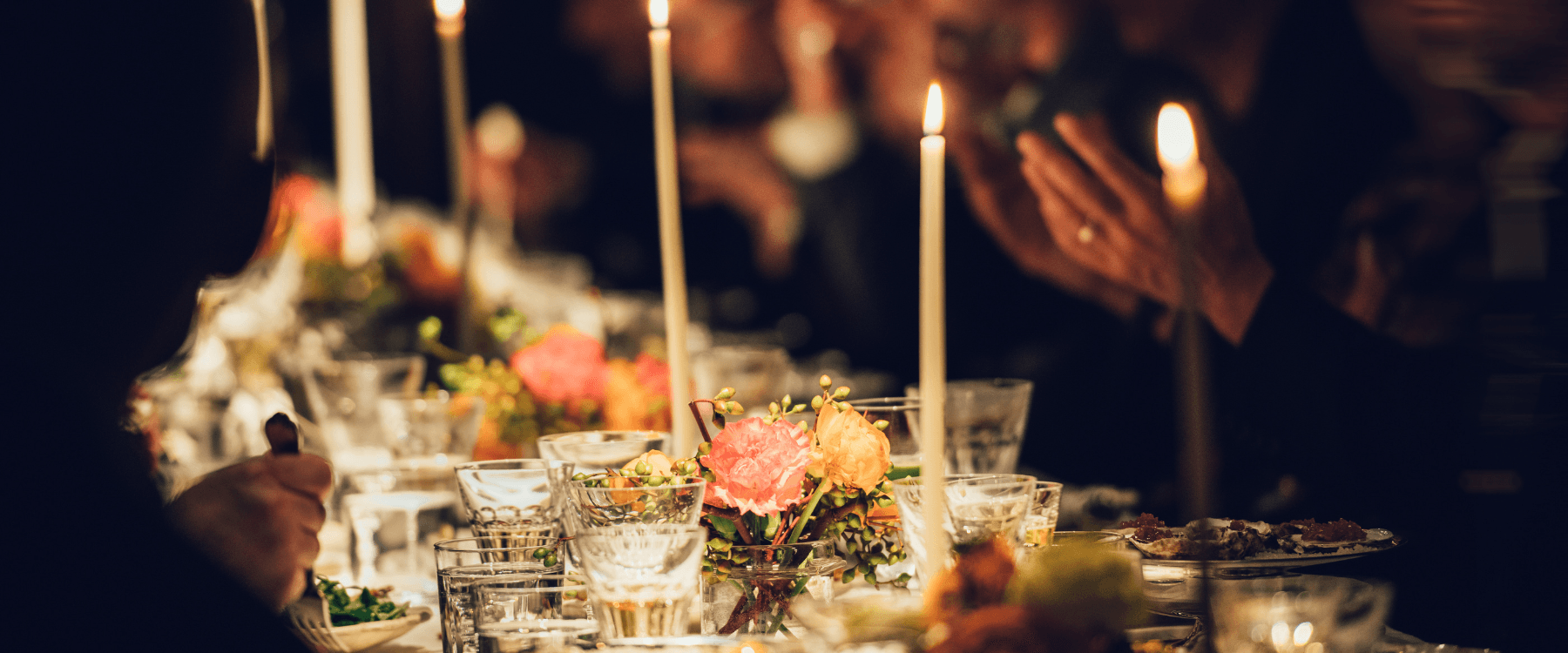 Festive decorated dining table
