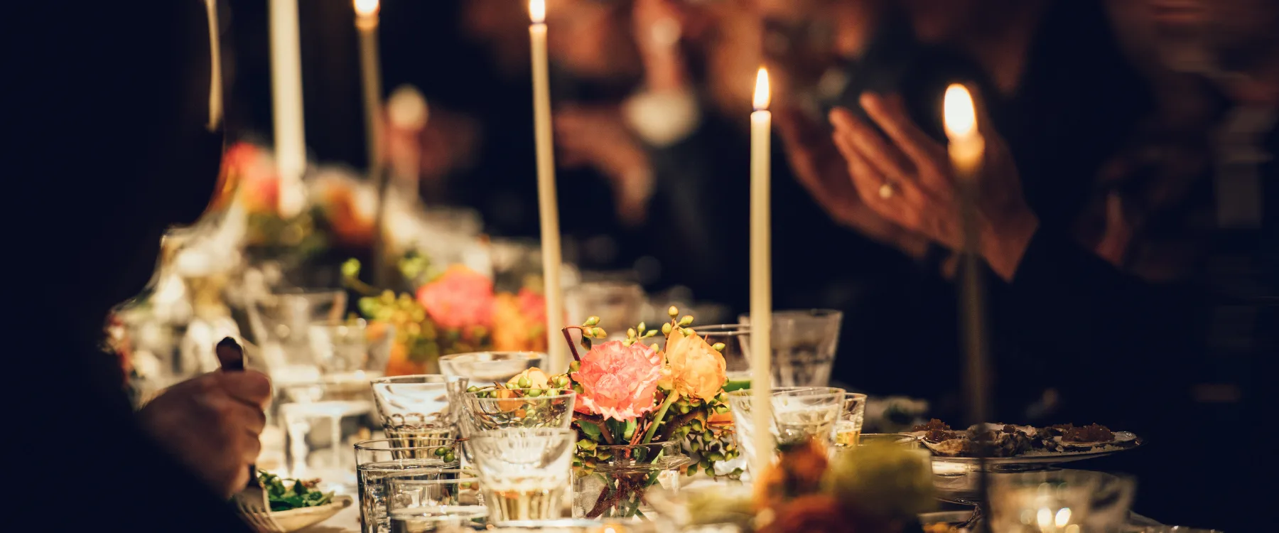 Festive decorated dining table
