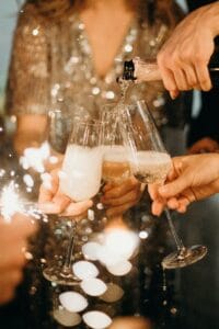 People celebrating with champagne