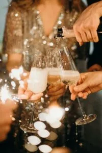 People celebrating with champagne